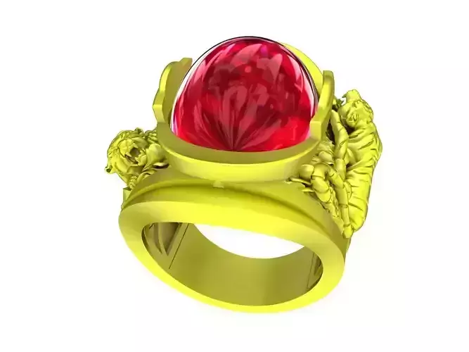 A7832 Oval Ruby Tiger Men Ring