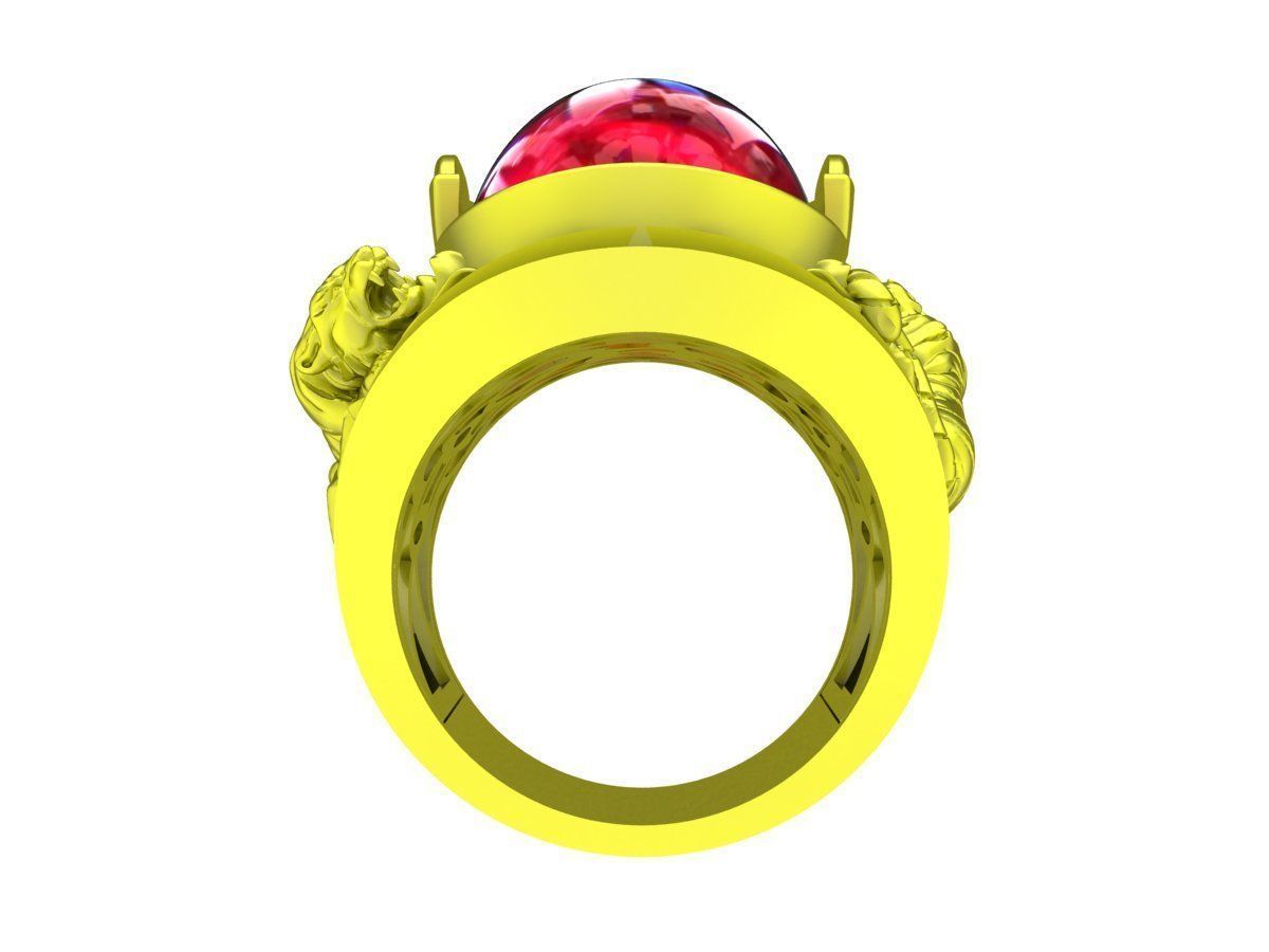 A7832 Oval Ruby Tiger Men Ring 3D print model_2