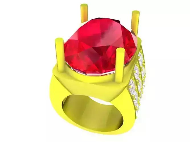 A7865 Diamond Fashion Men Ring 3D print model