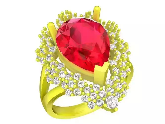 5773 diamond pear fashion women ring