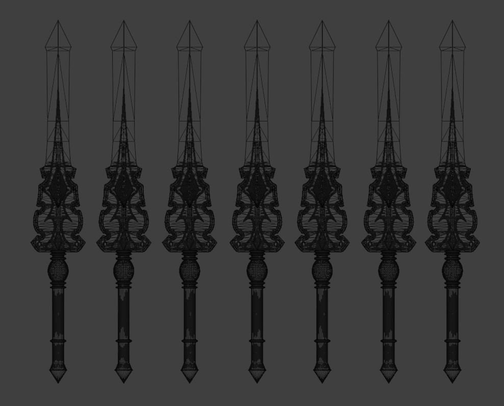 7 Swords 3D model_2