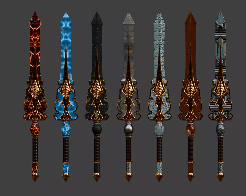 7 Swords 3D model_0