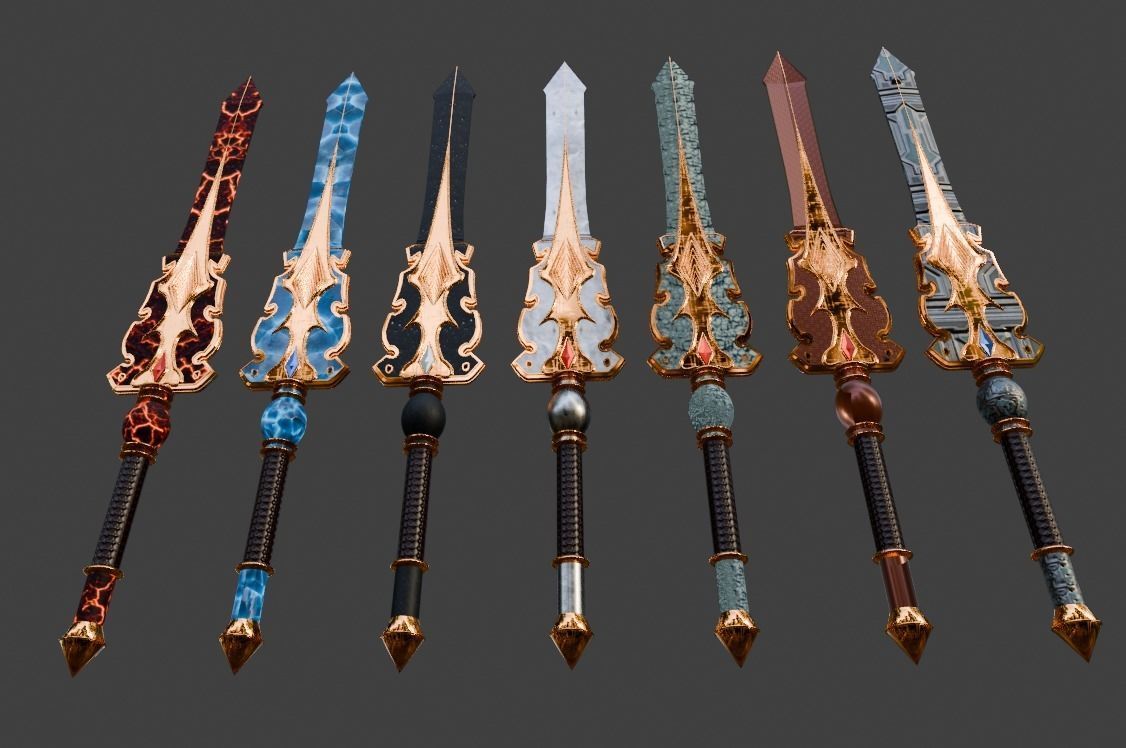 7 Swords 3D model_3