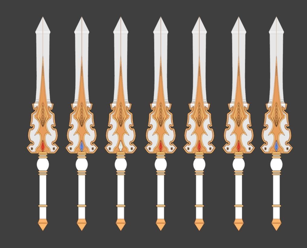 7 Swords 3D model_1