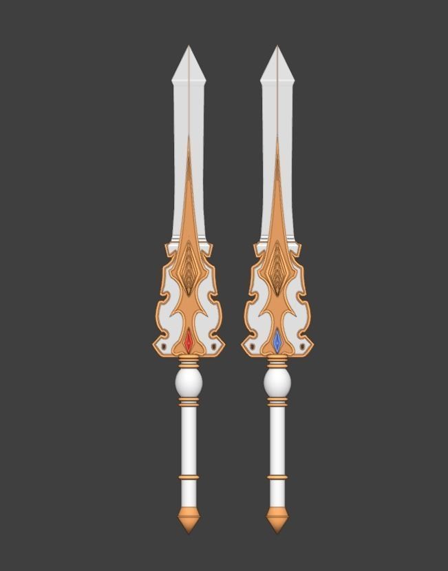 Lava Ice swords 3D model_1