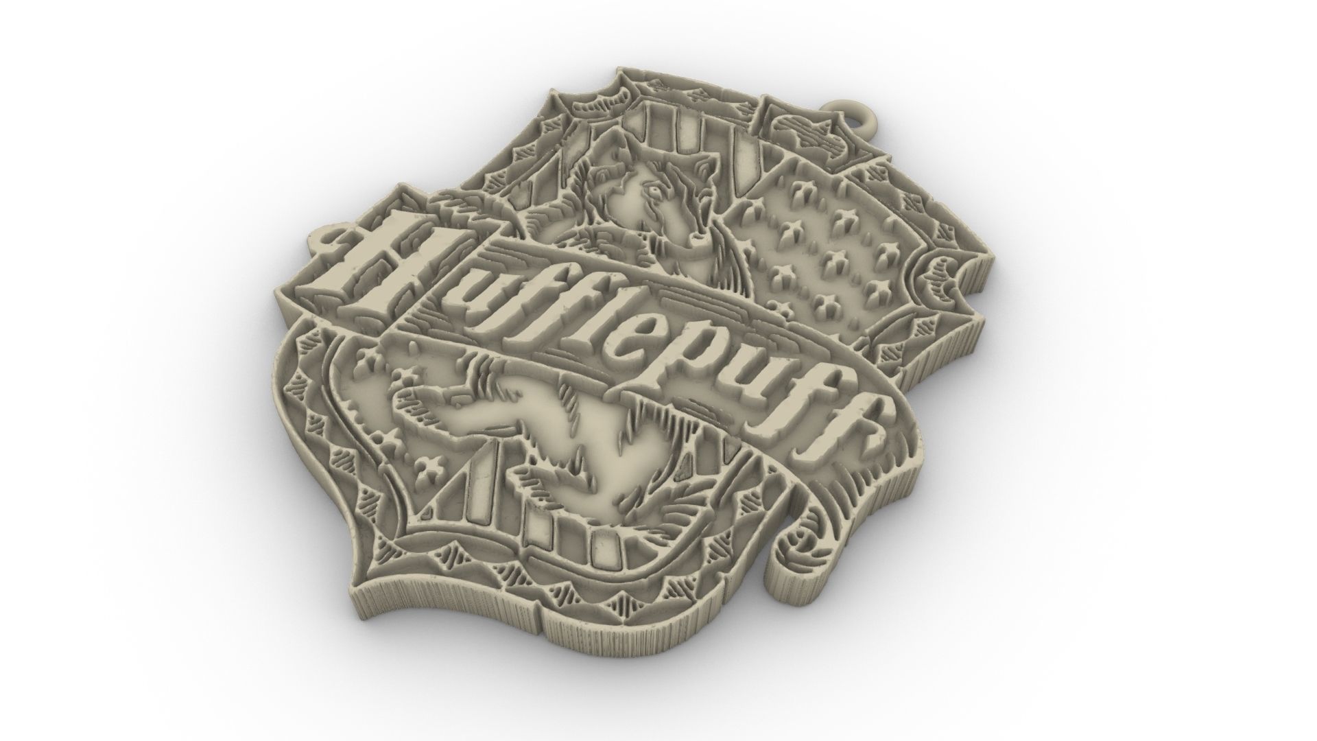 Hufflepuff Pendant 3D print model_5