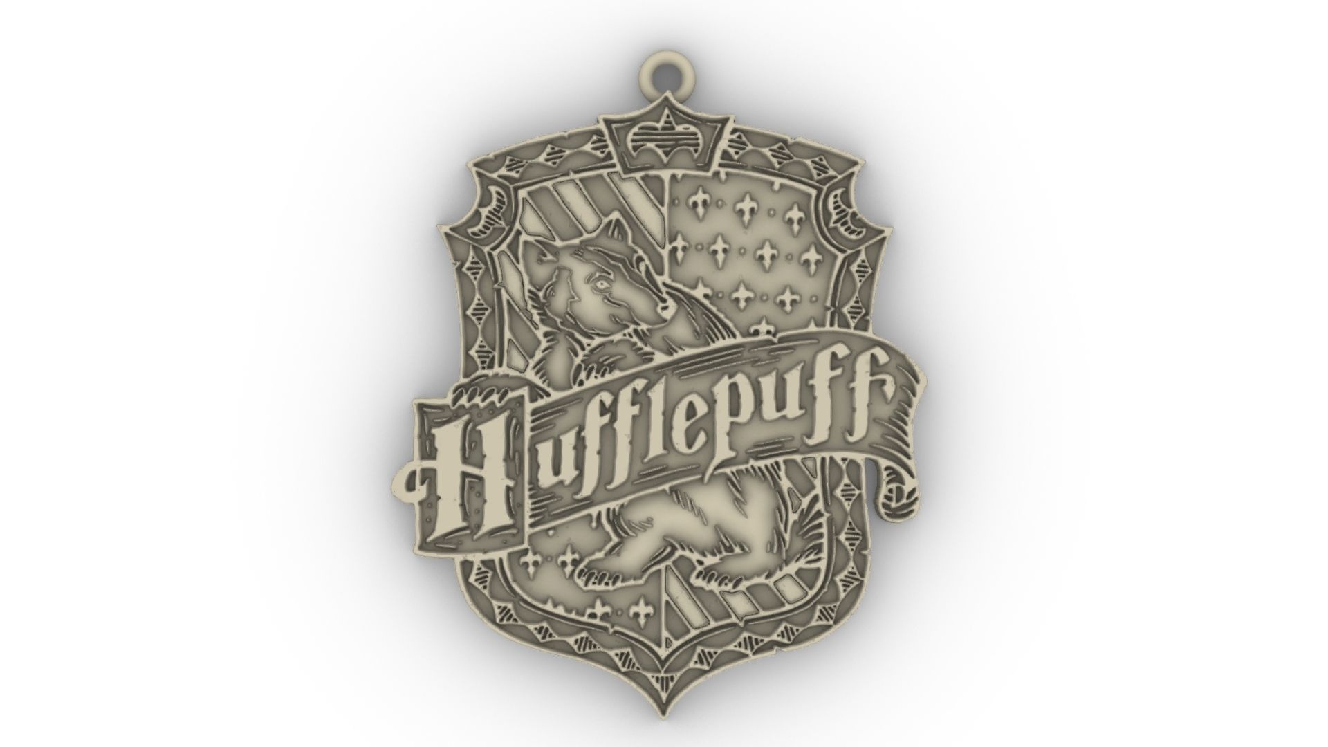 Hufflepuff Pendant 3D print model_4