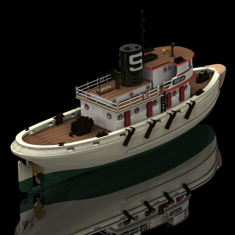 Diesel Tug Studio Max 3D model_5