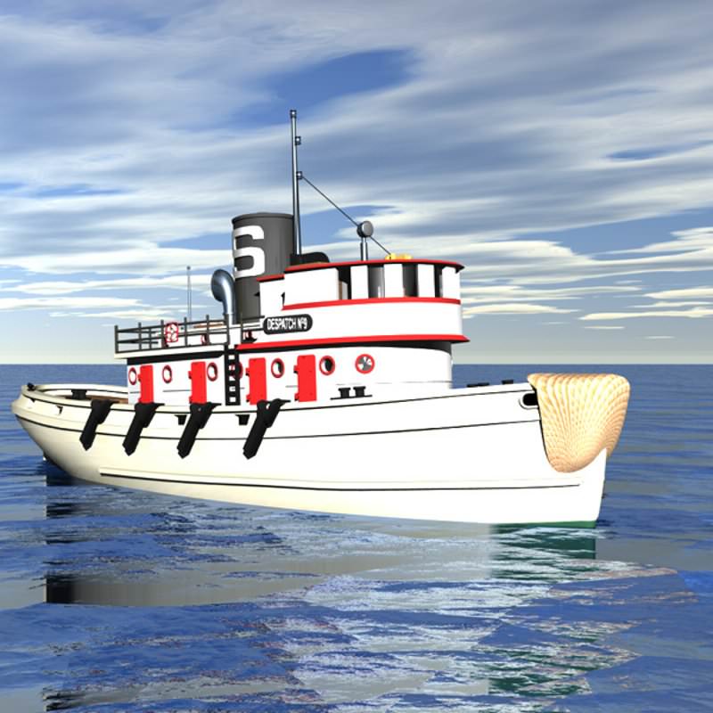 Diesel Tug Studio Max 3D model_2