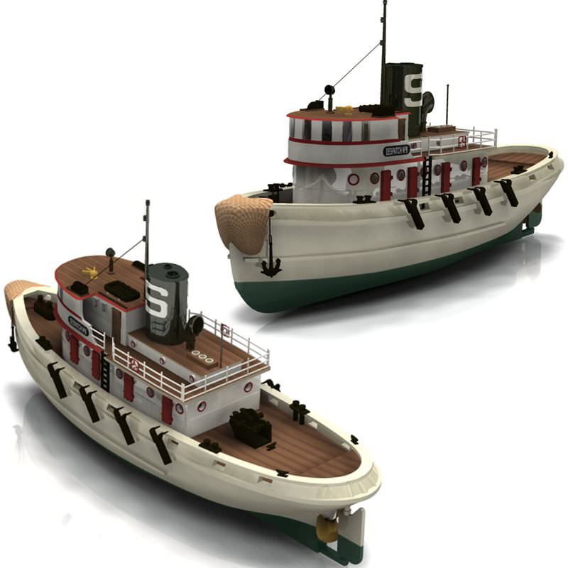 Diesel Tug Studio Max 3D model_1
