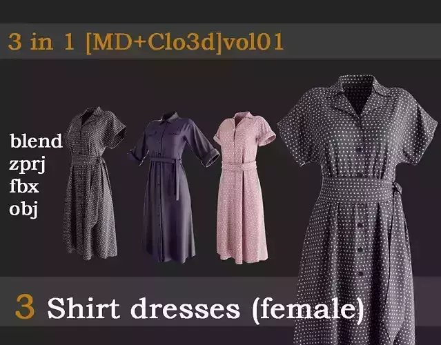 3 Shirt dresses for girls vol01