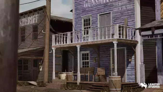 Western Town-Village Pack Low-poly 3D model