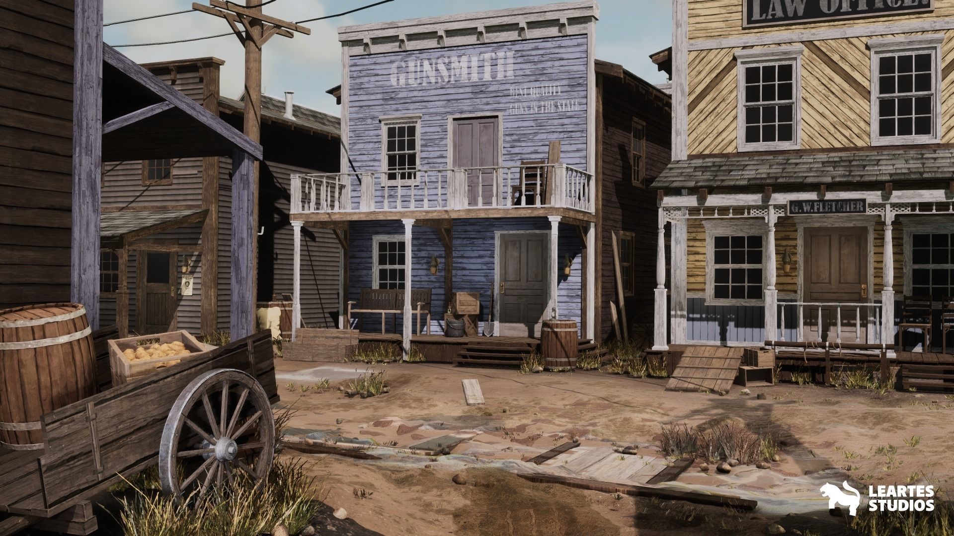 Western Town-Village Pack Low-poly 3D model_8