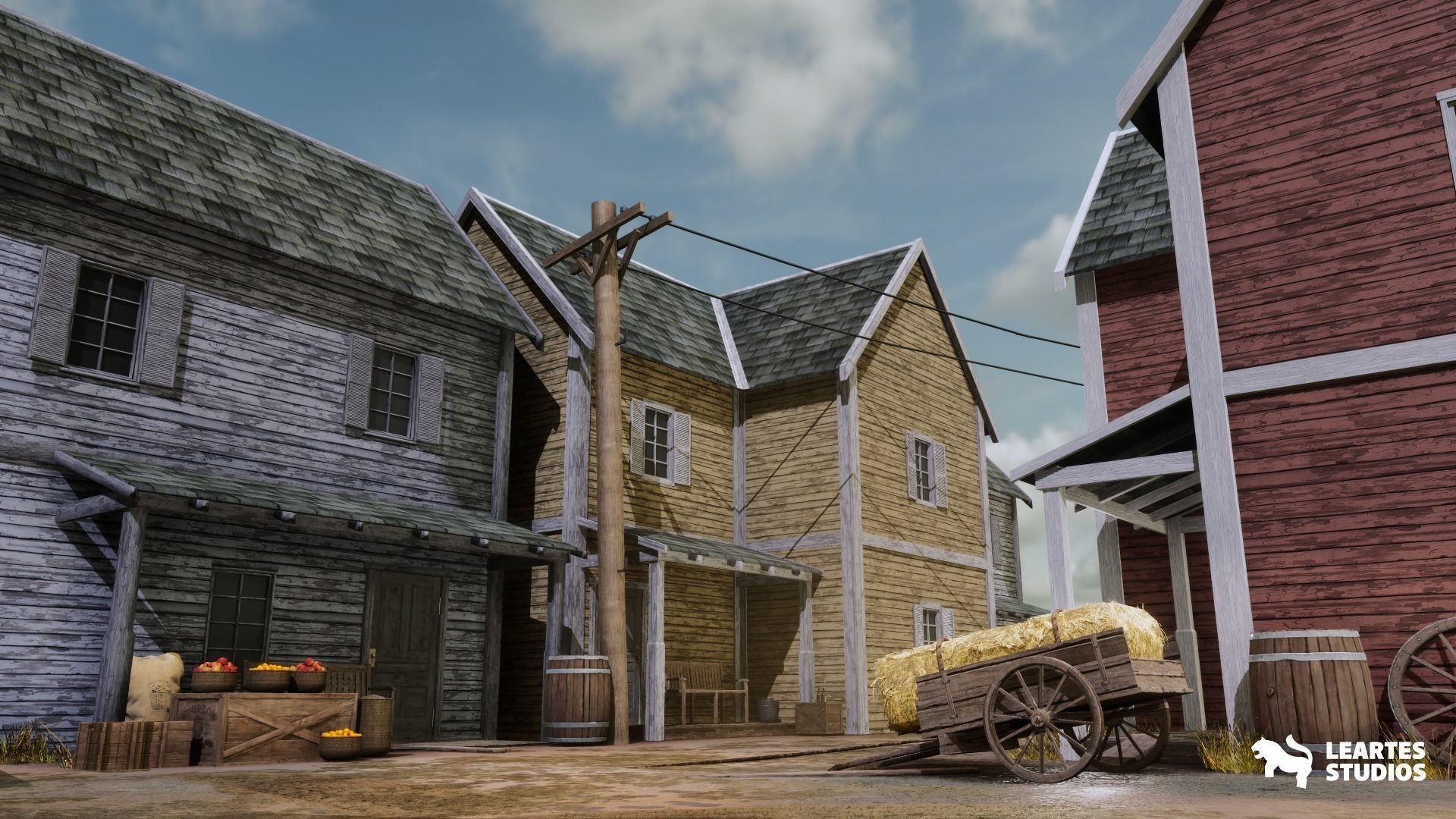 Western Town-Village Pack Low-poly 3D model_4