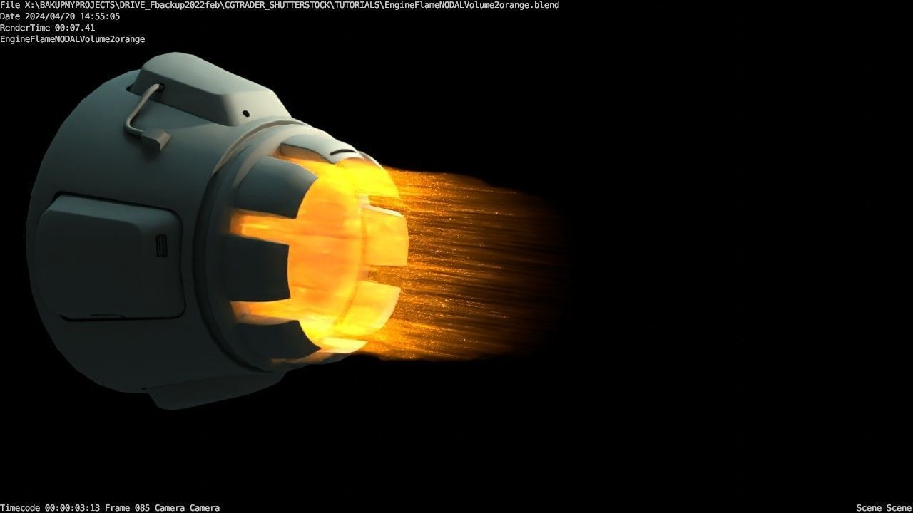 Jet Engine Flames Blender Cycles Nodes Only 3D model_4