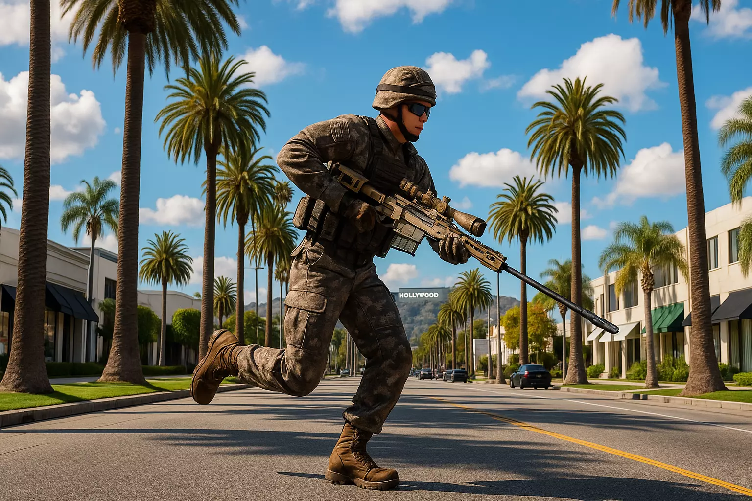 American soldier Low-poly 3D model_5