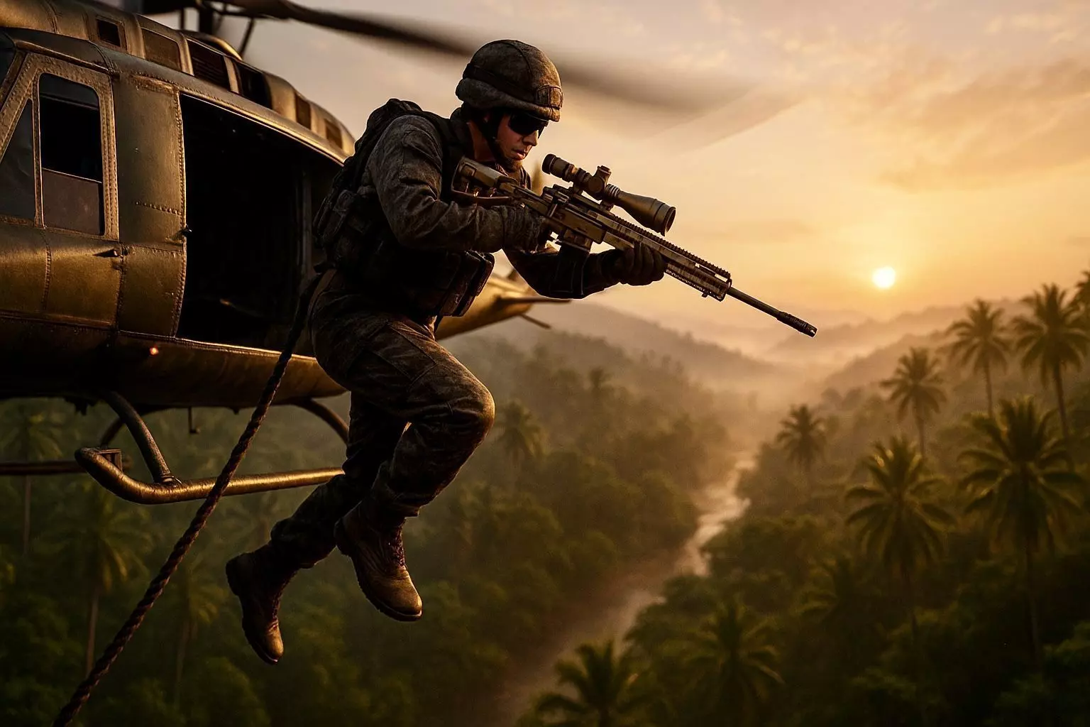 American soldier Low-poly 3D model_2