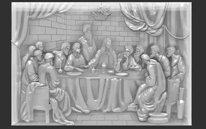 last supper - jesus 3D model 3D printable | CGTrader