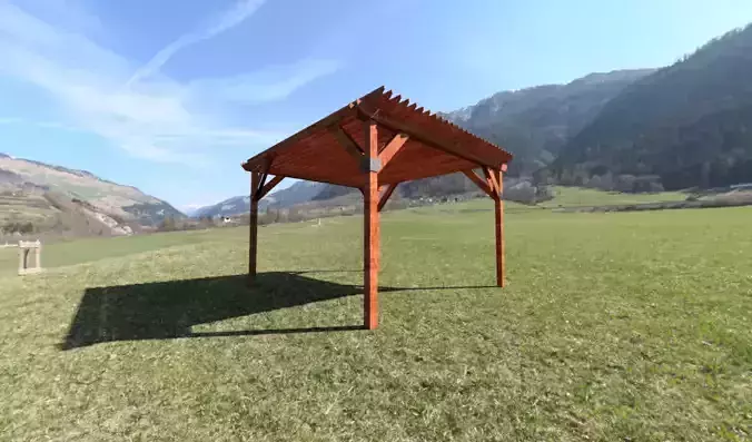 Pergola 1 Wooden 3D model