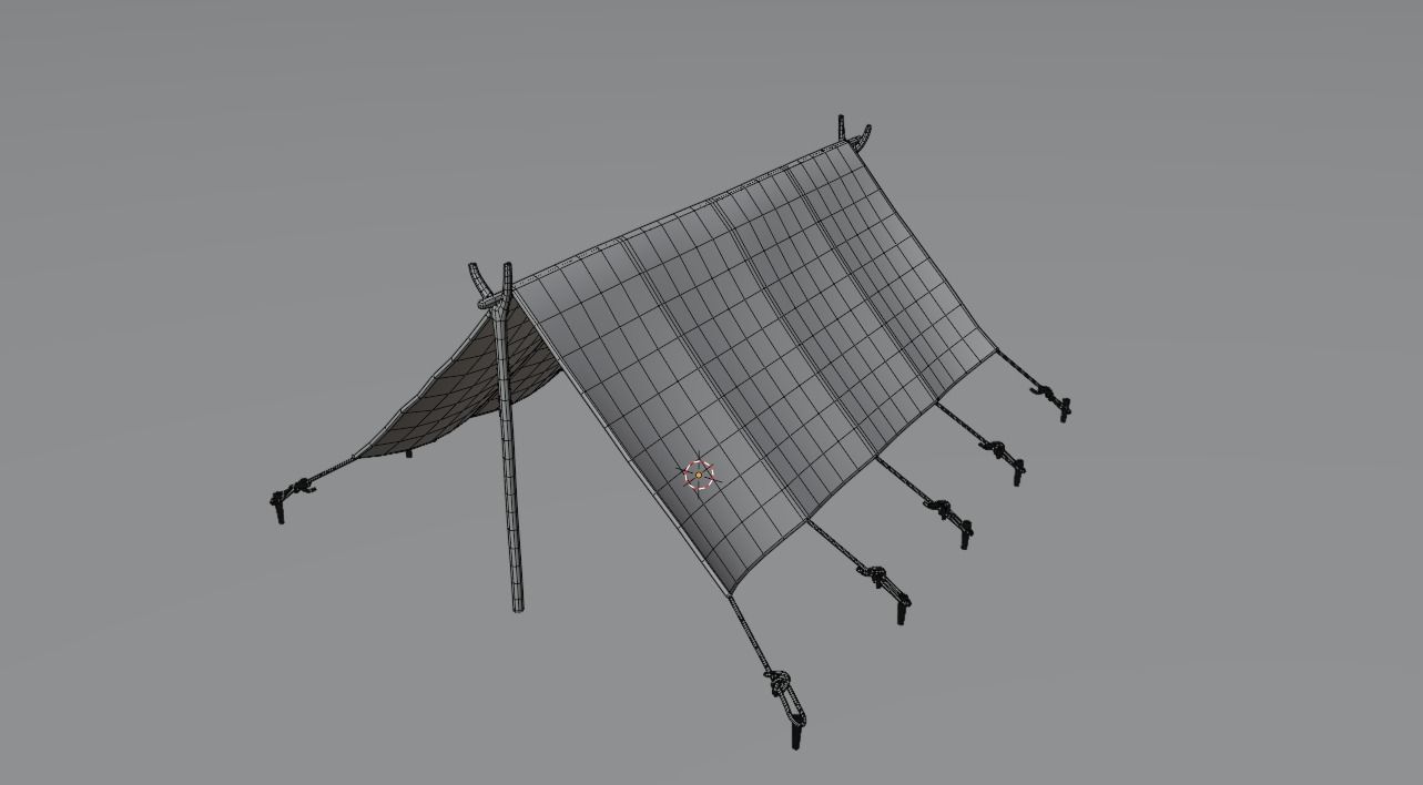 cloth tent 3D model_3