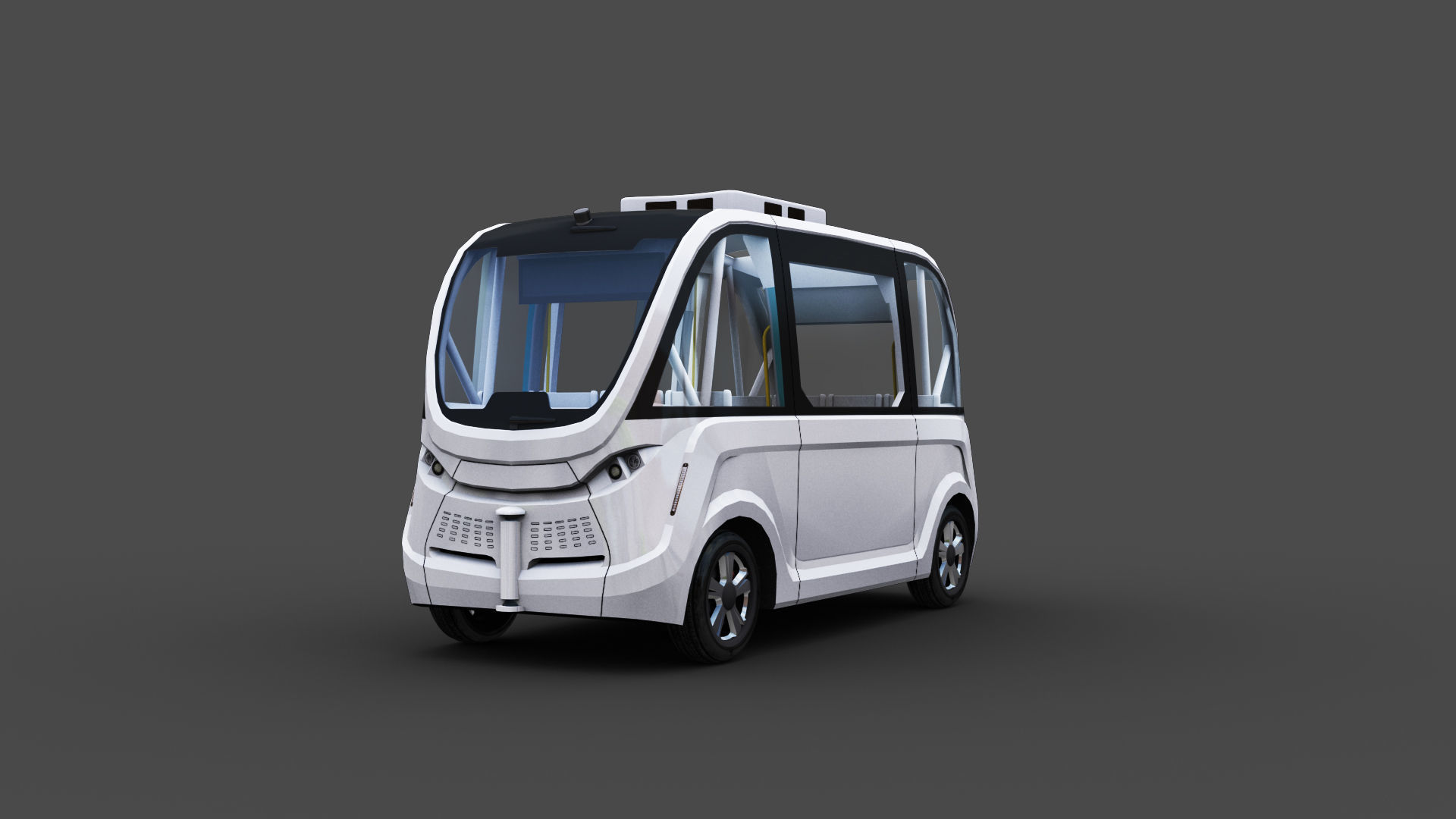 e-Shuttle with interior Pack 1 Low-poly 3D model_6