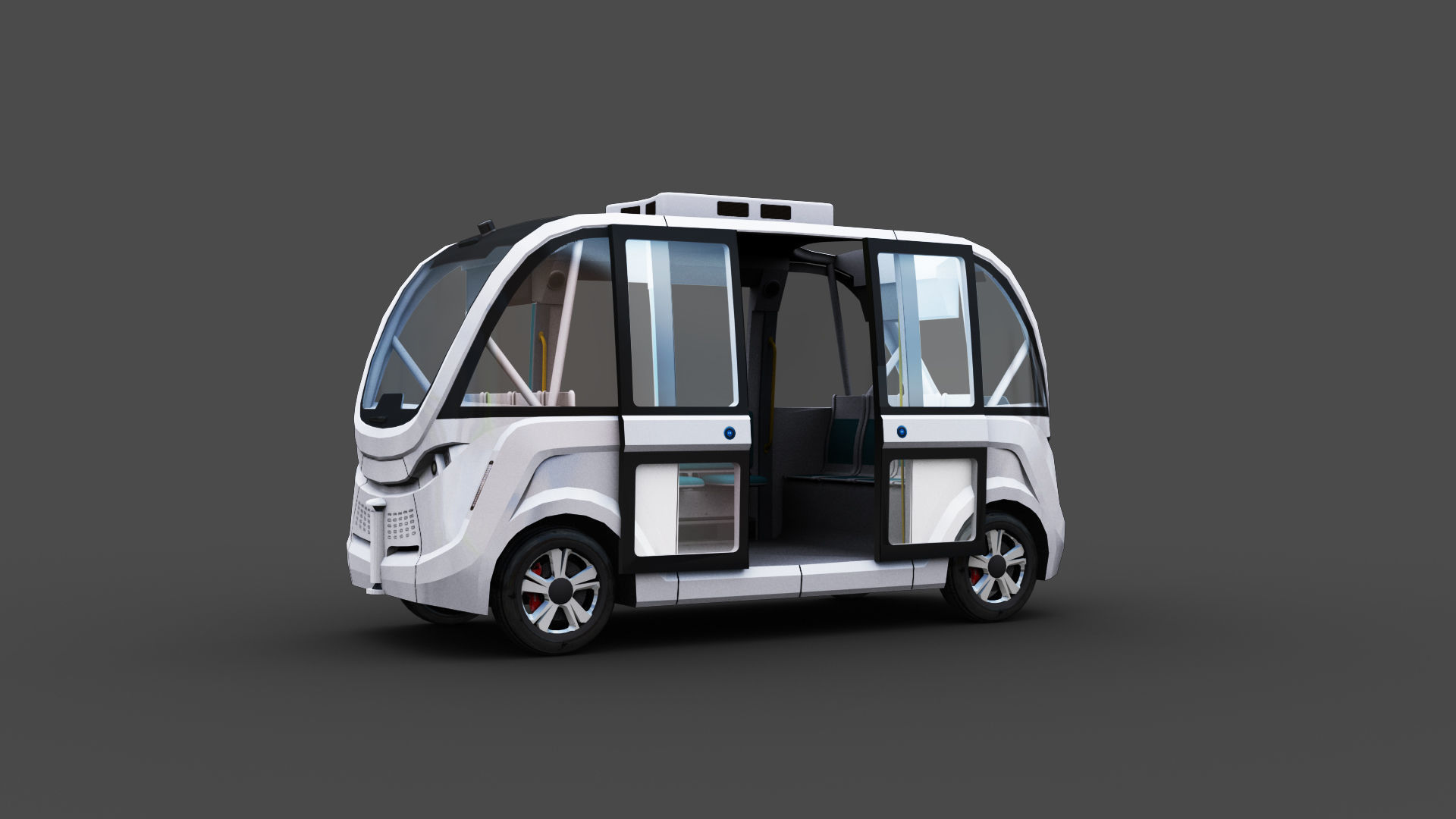 e-Shuttle with interior Pack 1 Low-poly 3D model_7