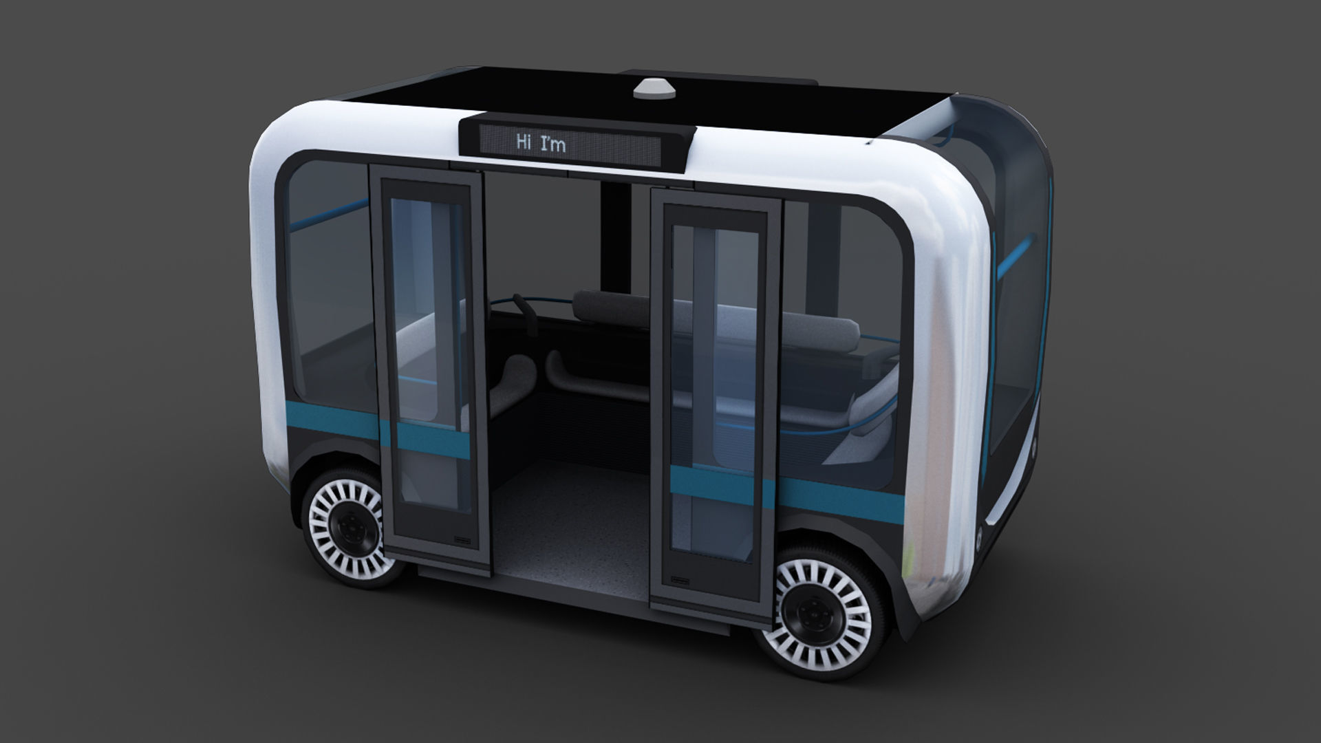 e-Shuttle with interior Pack 1 Low-poly 3D model_1
