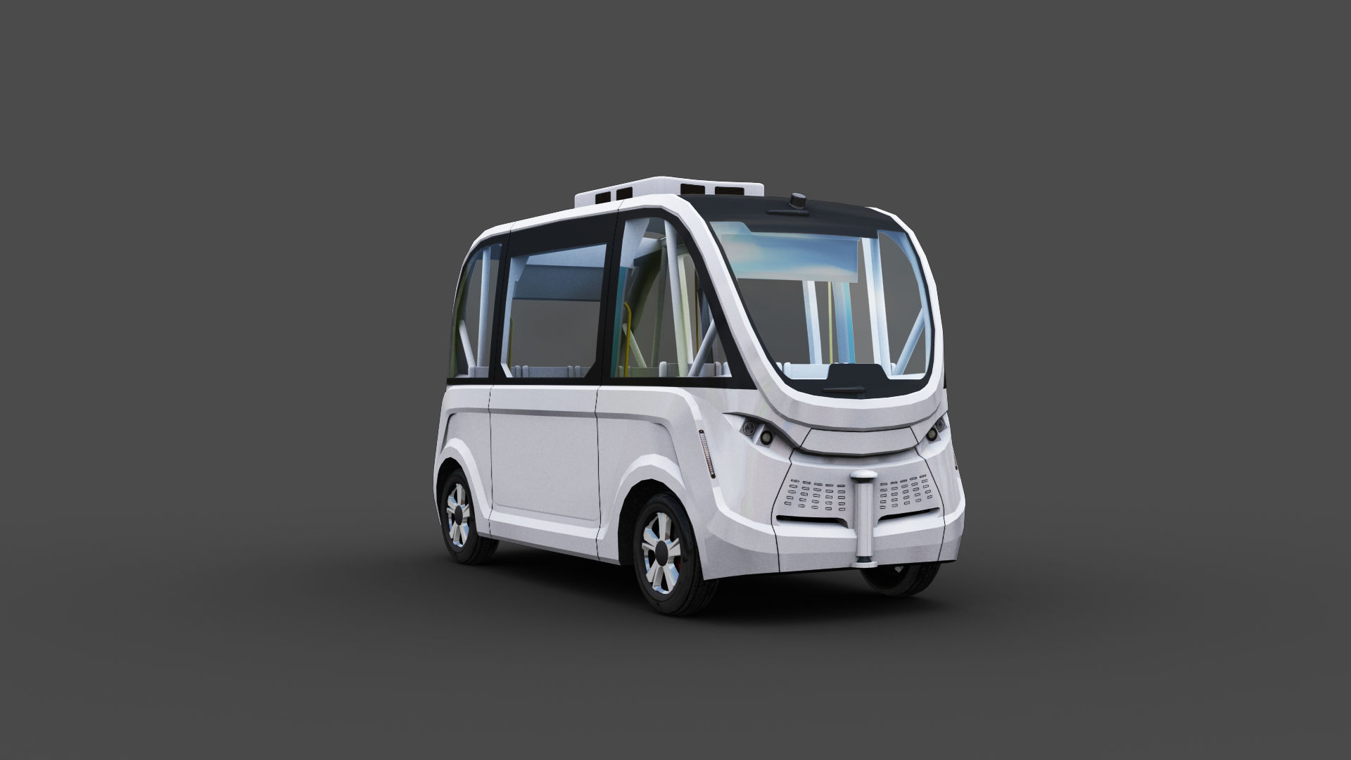 e-Shuttle with interior Pack 1 Low-poly 3D model_8