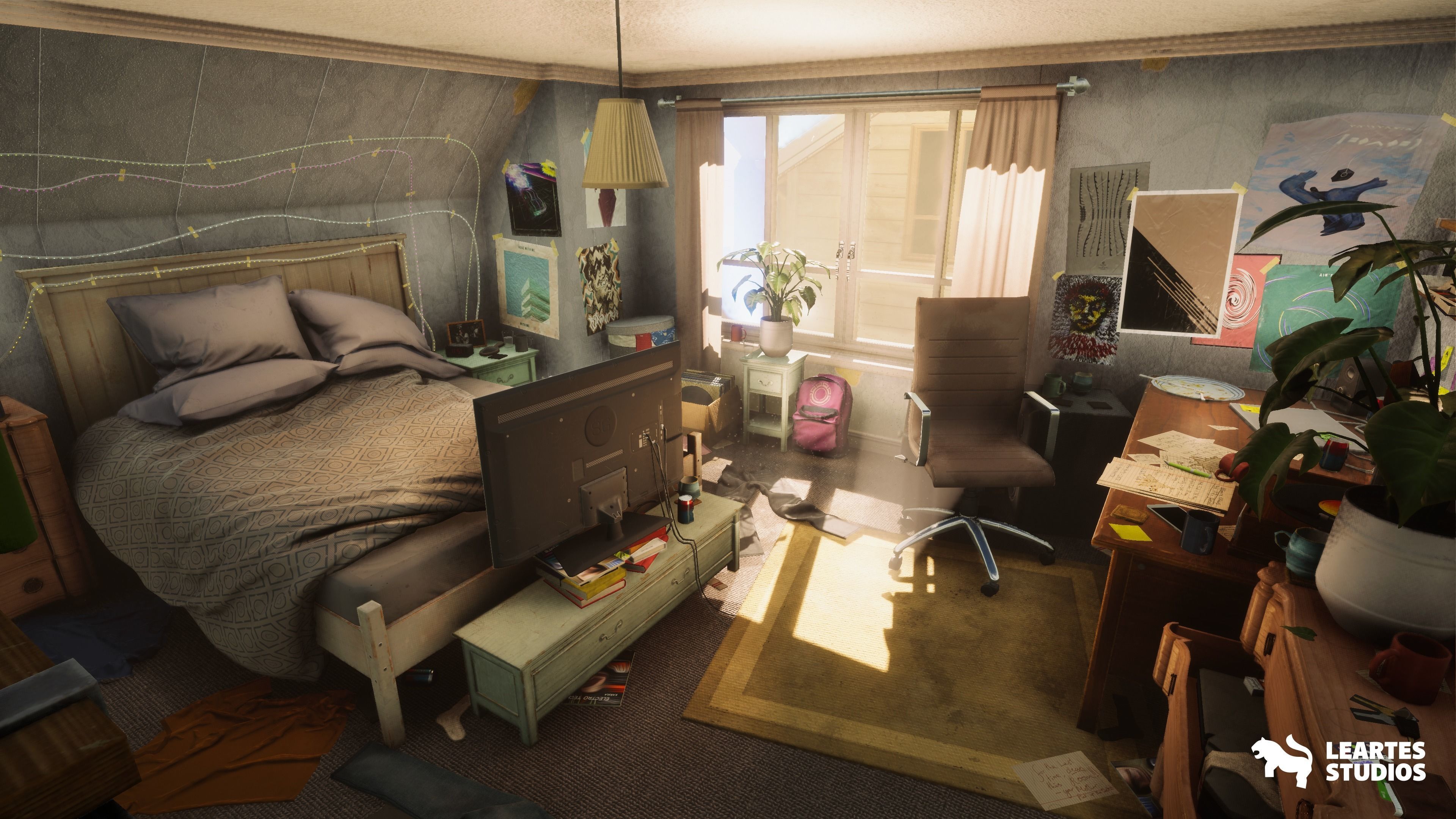 Wills Room Environment-Dormitory Room Environment Low-poly 3D model_10