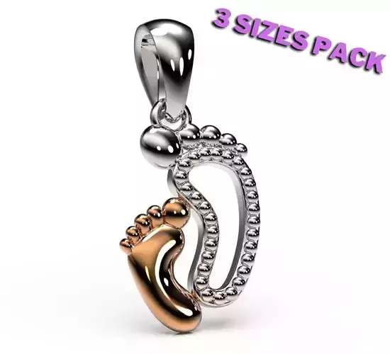 Mothersday jewelry Pendant With Baby foot - foot 3d printable