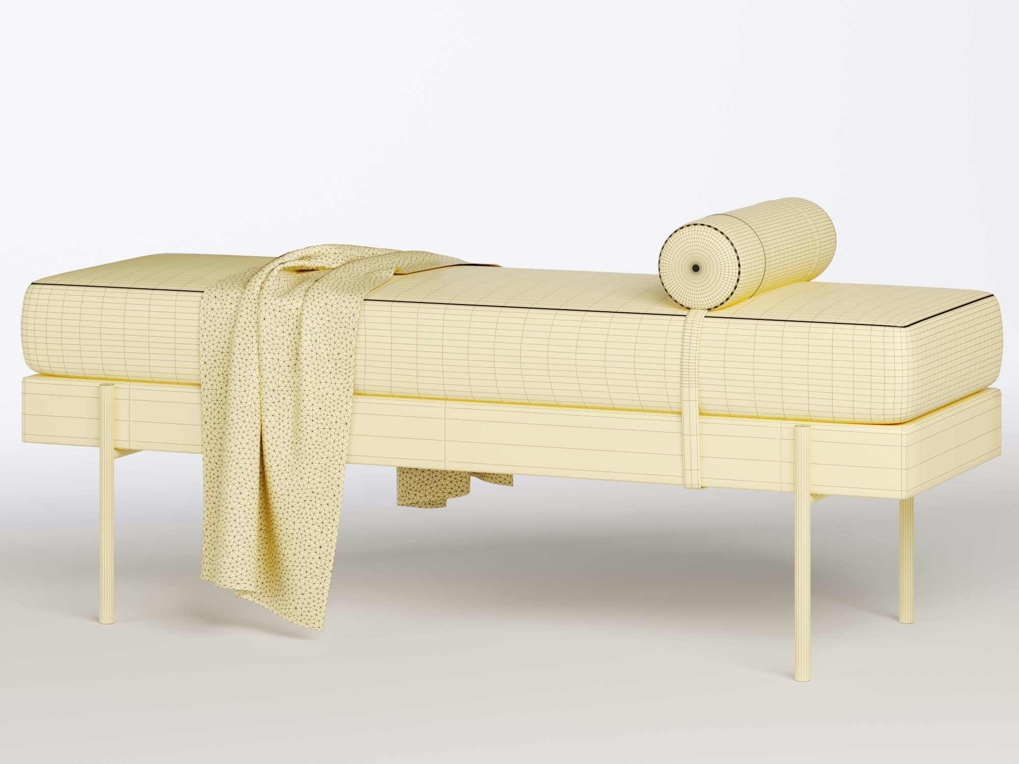 Colburne Upholstered Bench 3D model_9