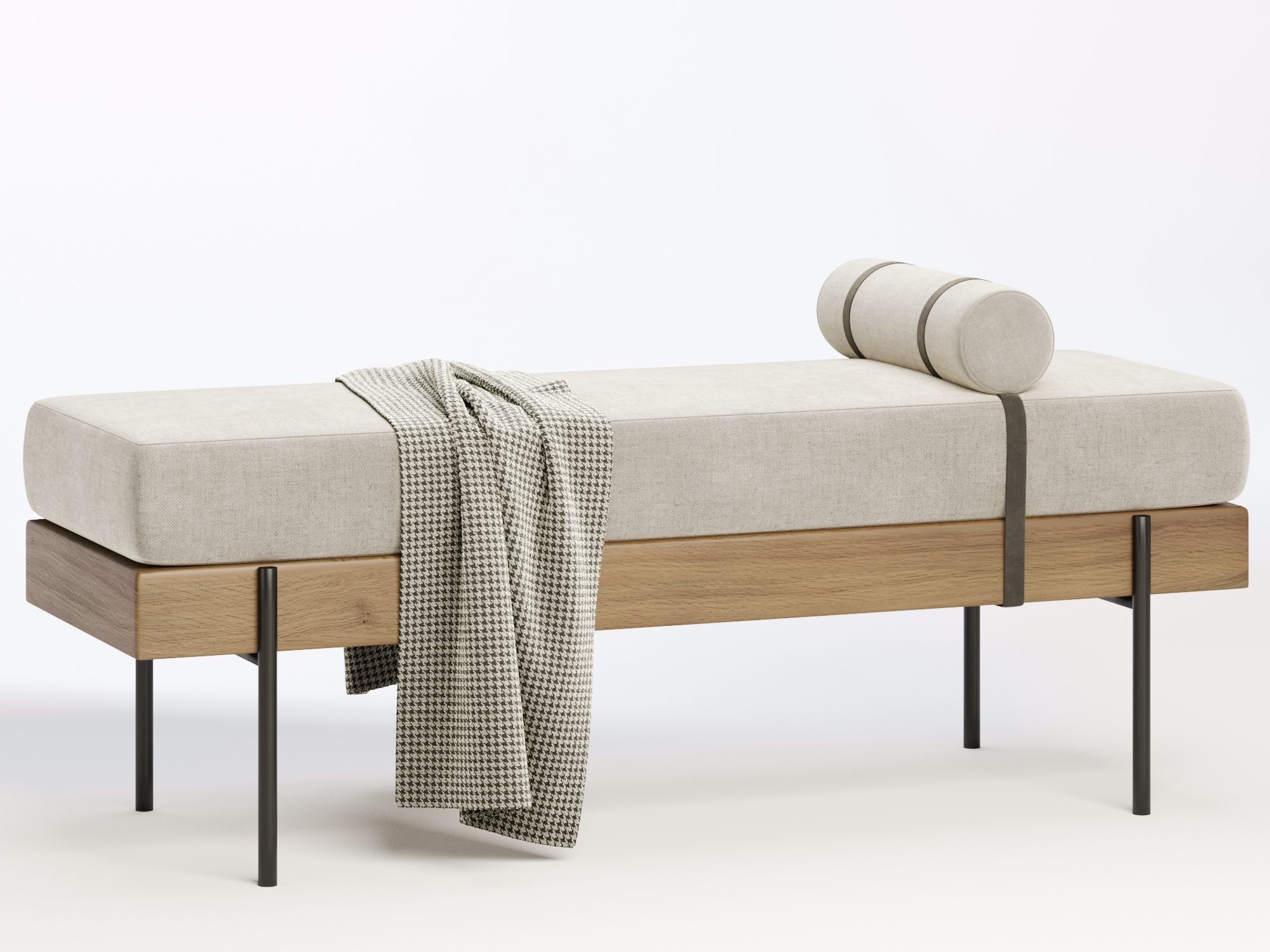 Colburne Upholstered Bench 3D model_3
