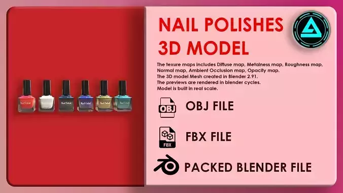 Nail Polish Low-poly 3D model