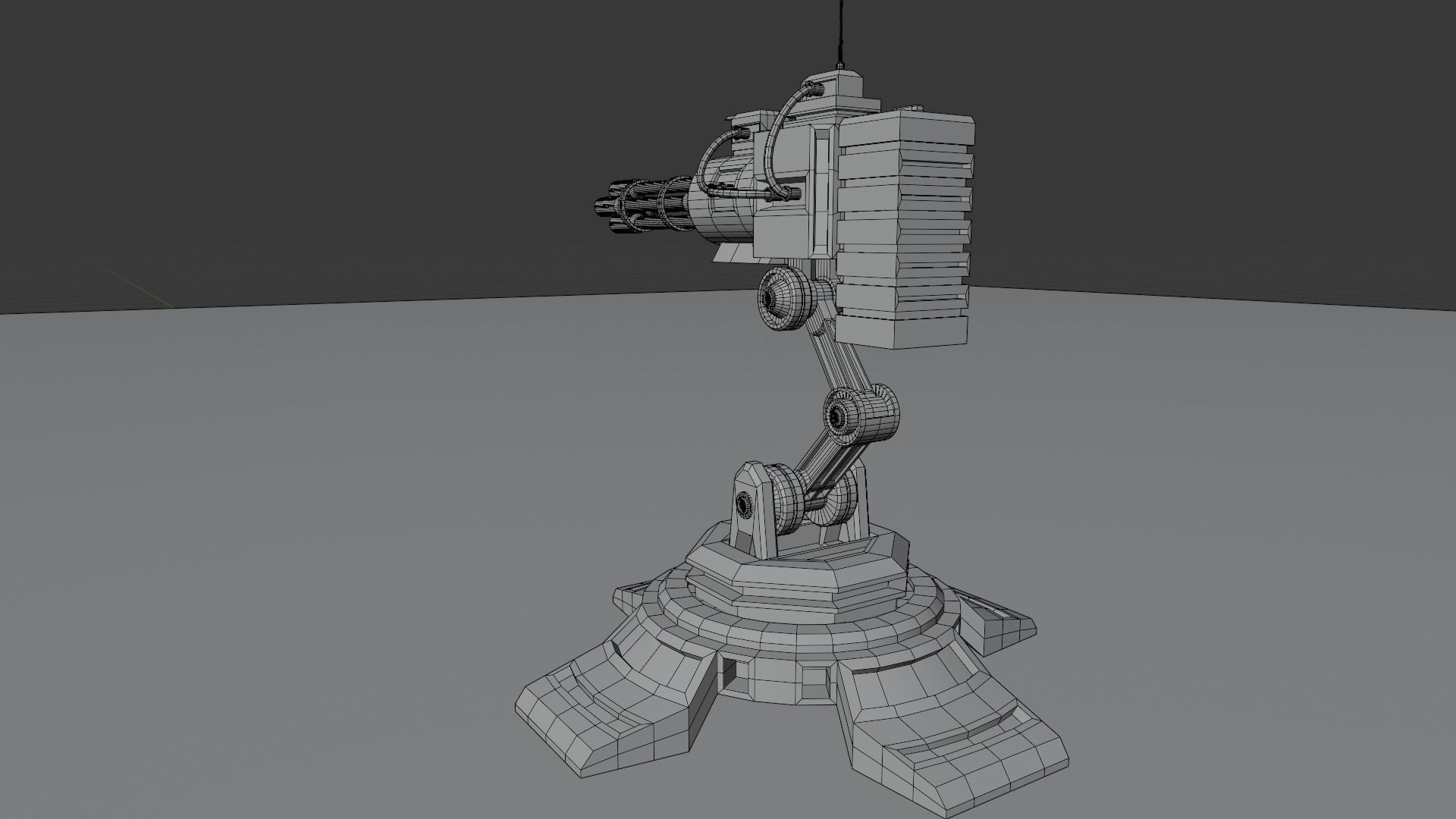 Automatic turret installation Low-poly 3D model_11