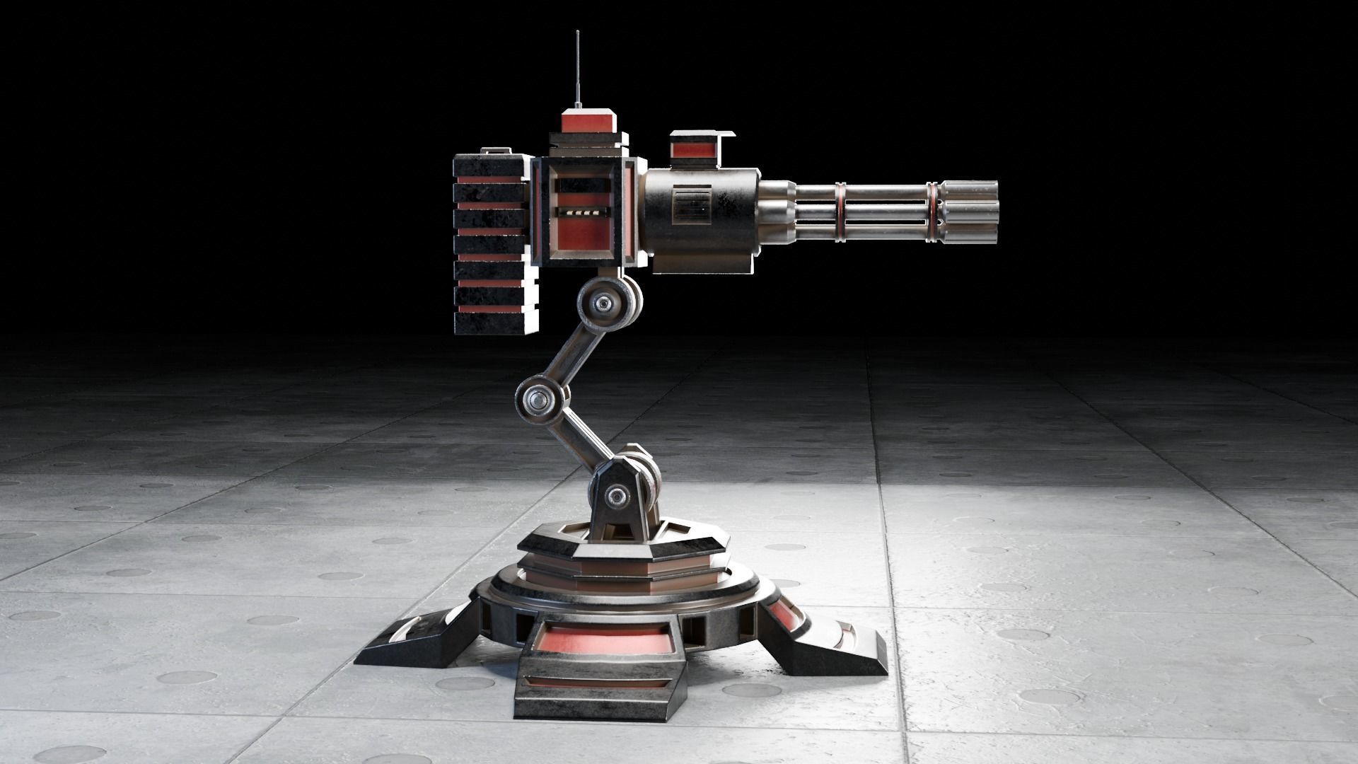 Automatic turret installation Low-poly 3D model_8