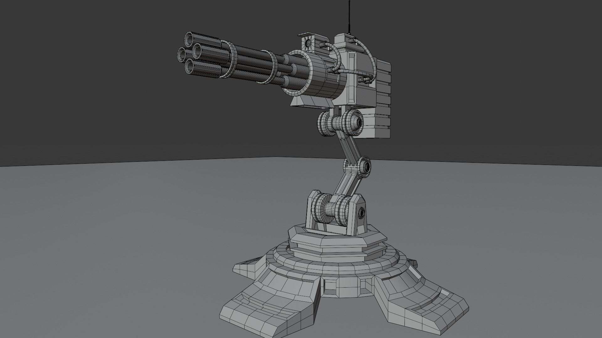 Automatic turret installation Low-poly 3D model_10