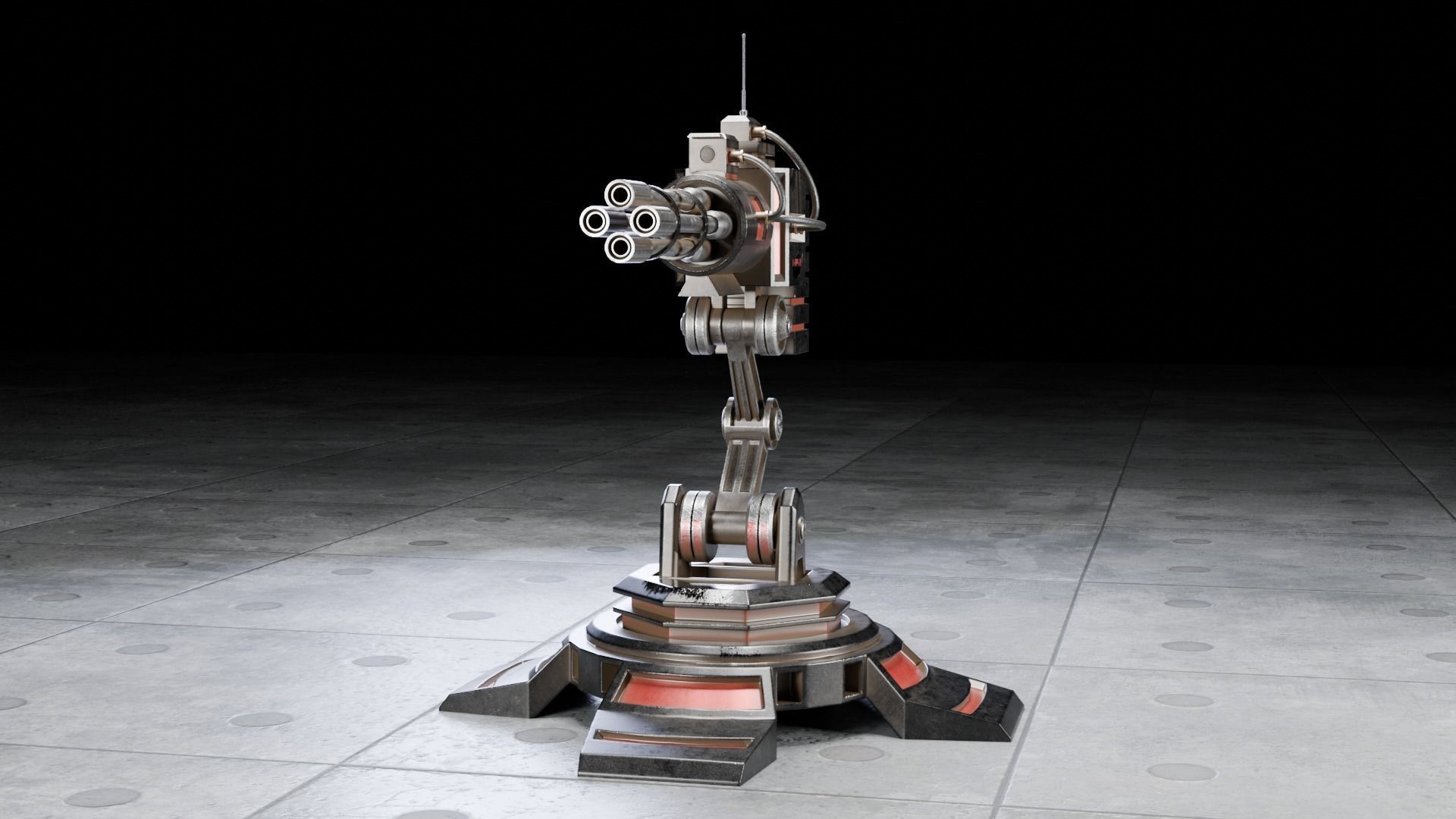 Automatic turret installation Low-poly 3D model_7