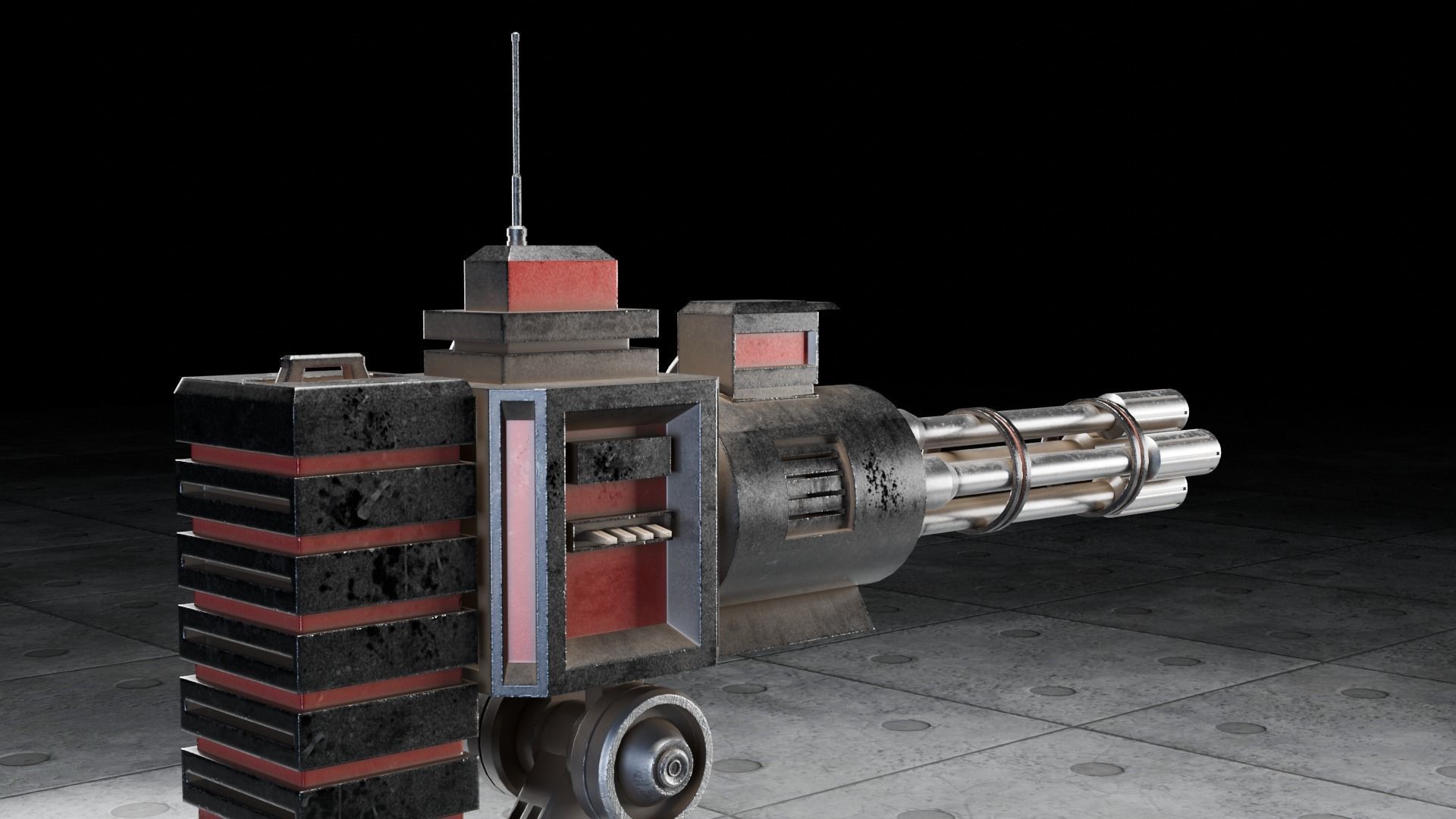 Automatic turret installation Low-poly 3D model_4