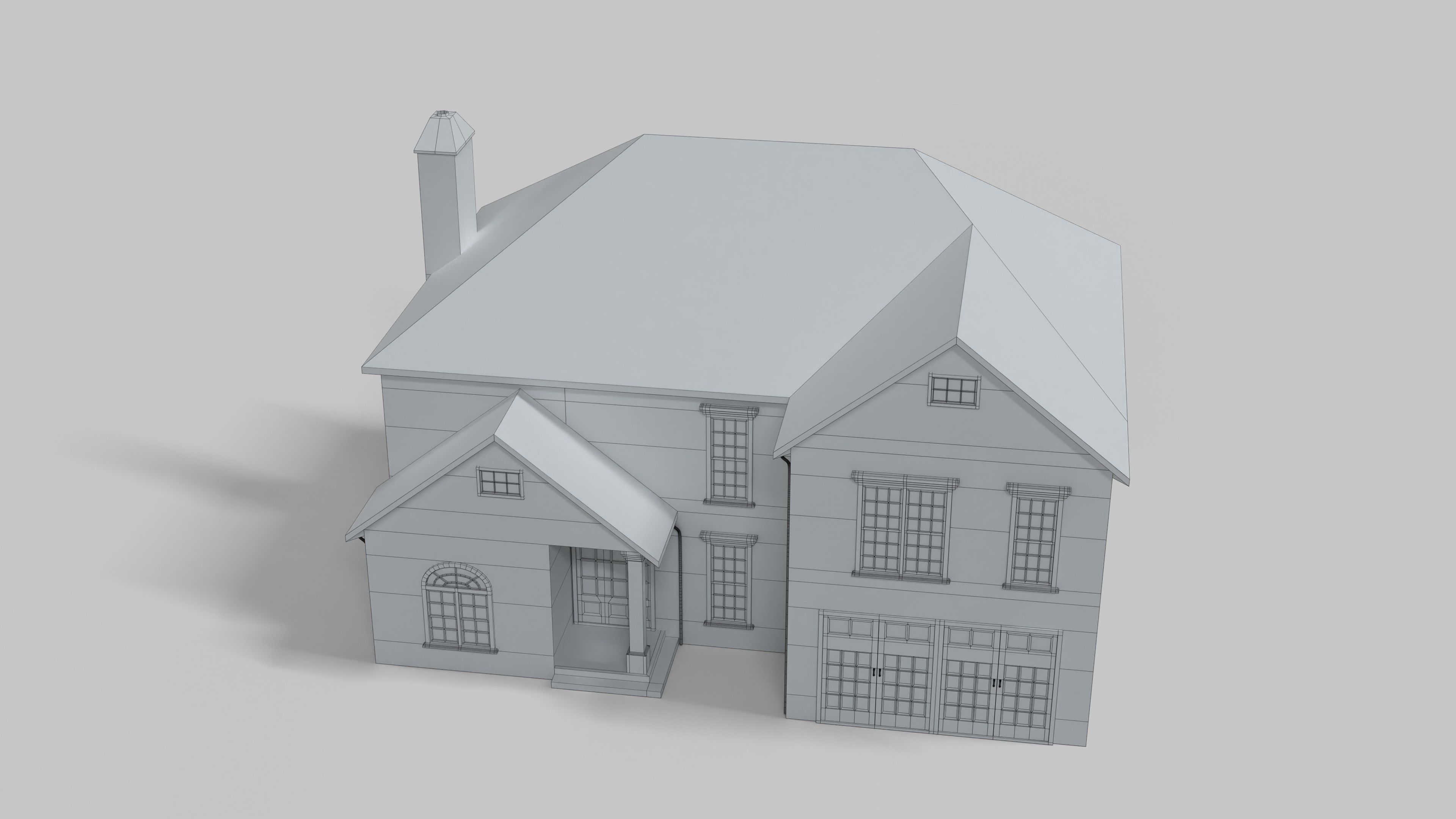 British House Design 12T4 Low-poly 3D model_6