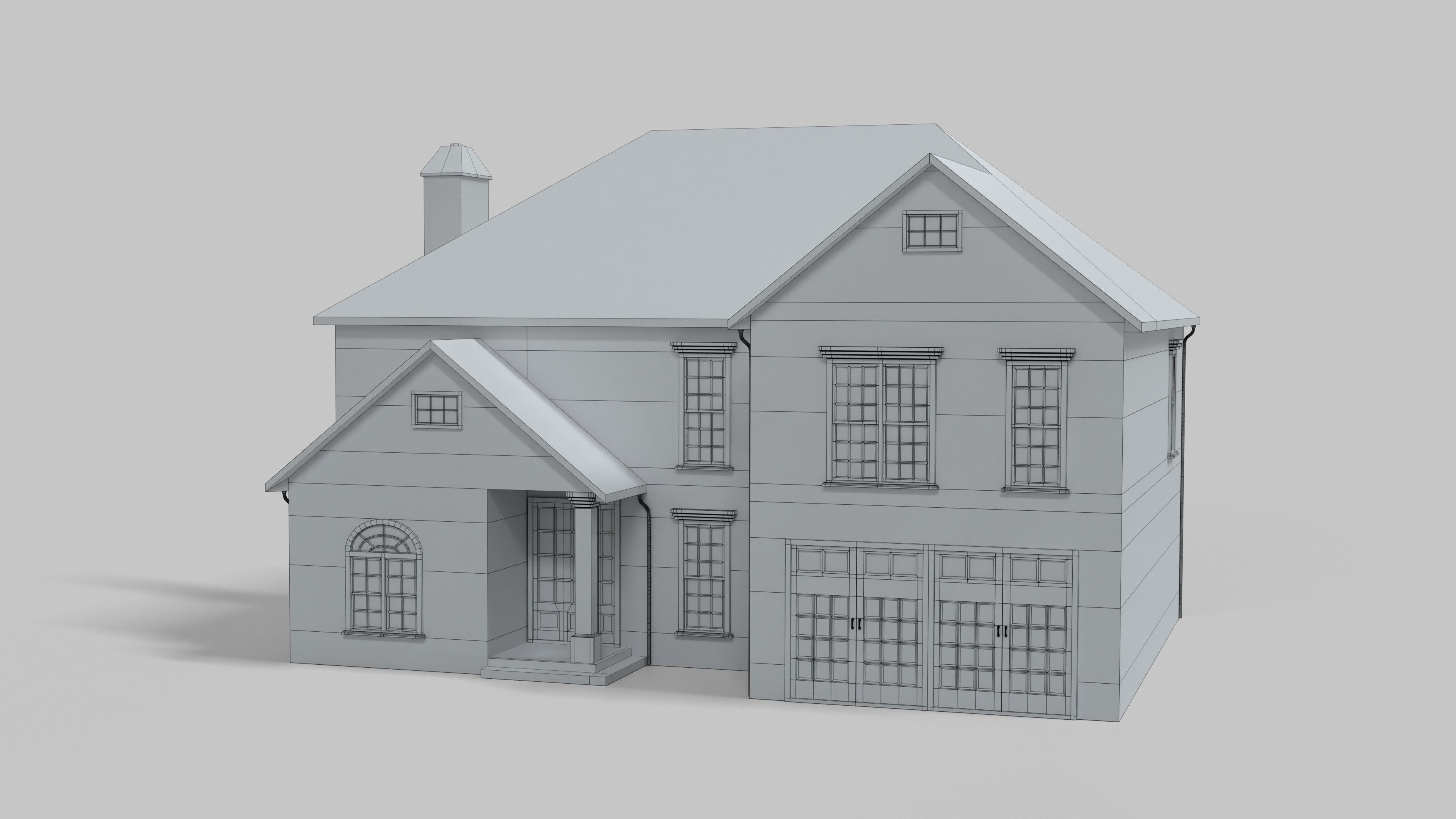 British House Design 12T4 Low-poly 3D model_8
