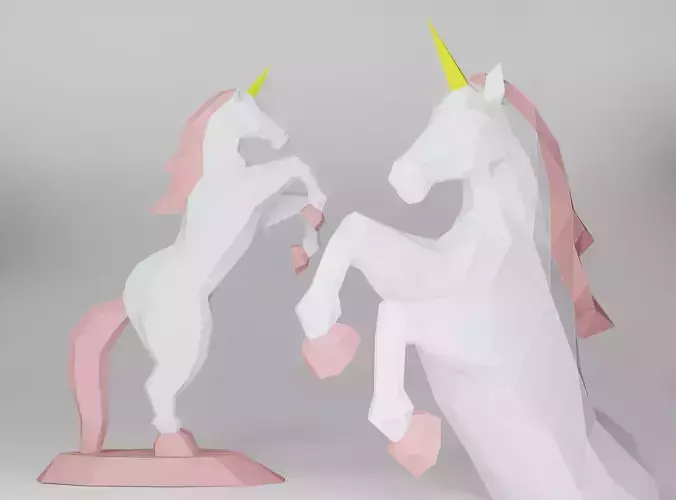 Unicorn or Horse Low Poly 3d Model