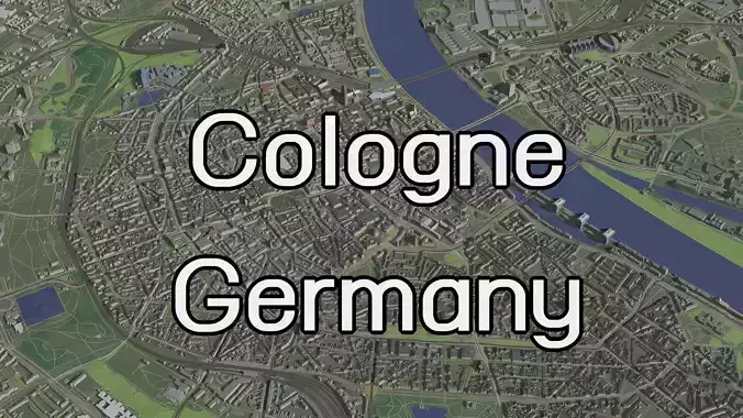 Cologne Germany - city and urban 3D model