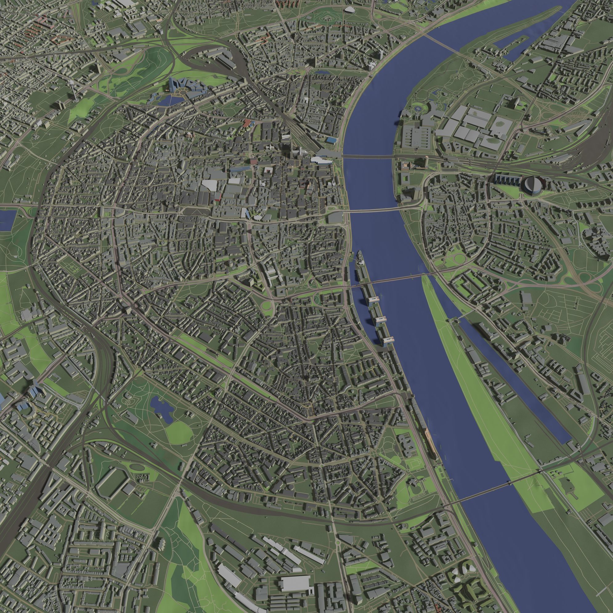 Cologne Germany - city and urban 3D model_3
