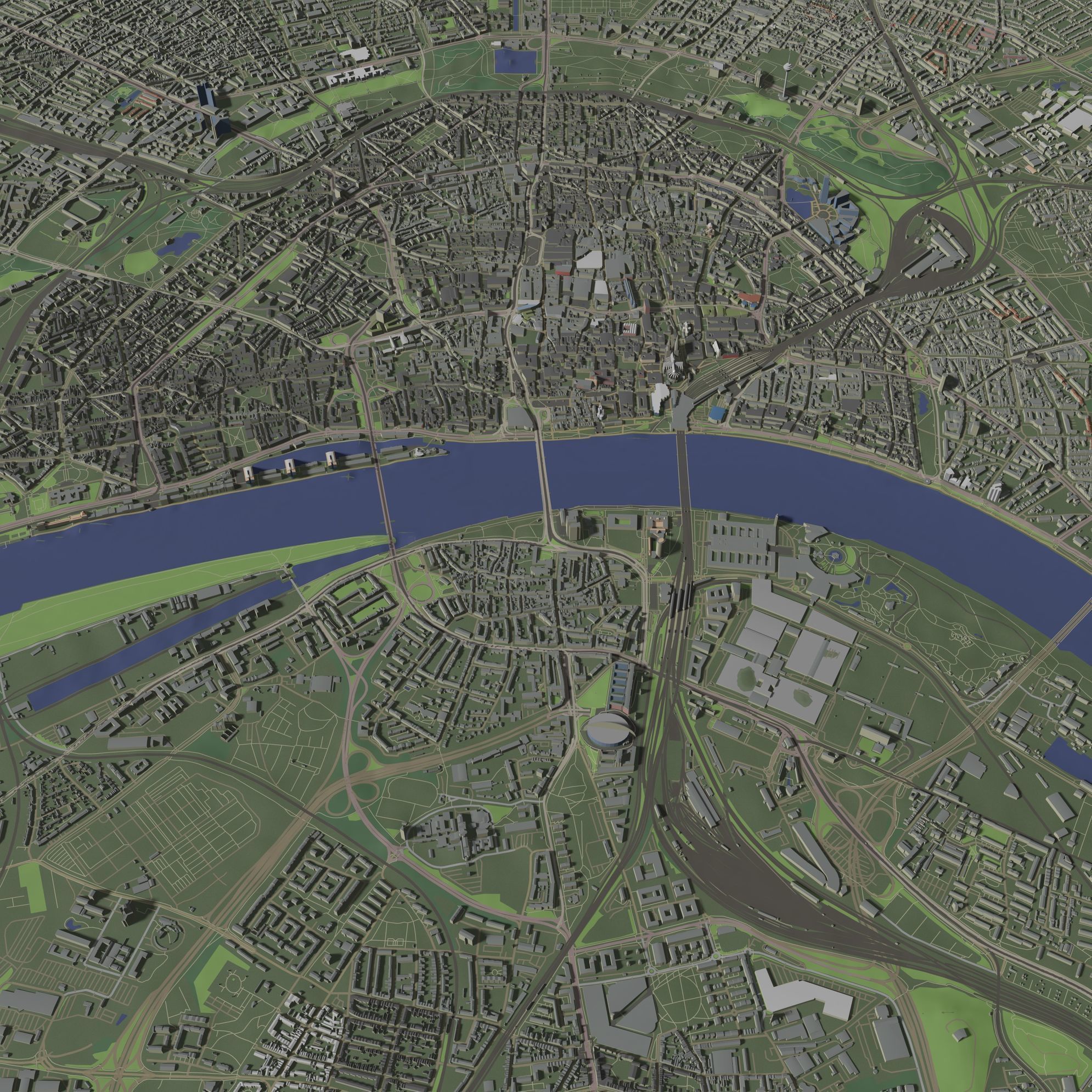 Cologne Germany - city and urban 3D model_4