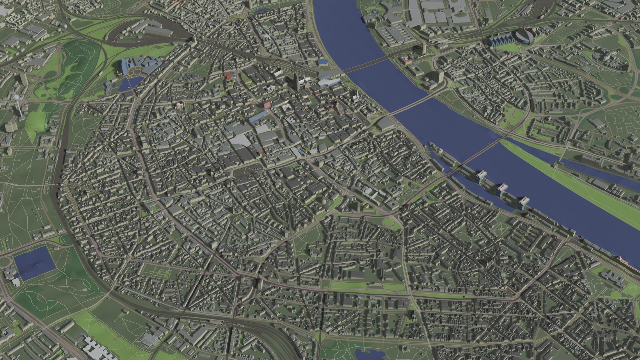 Cologne Germany - city and urban 3D model_1