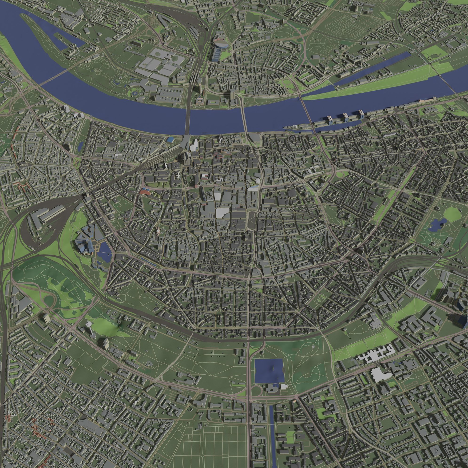 Cologne Germany - city and urban 3D model_6