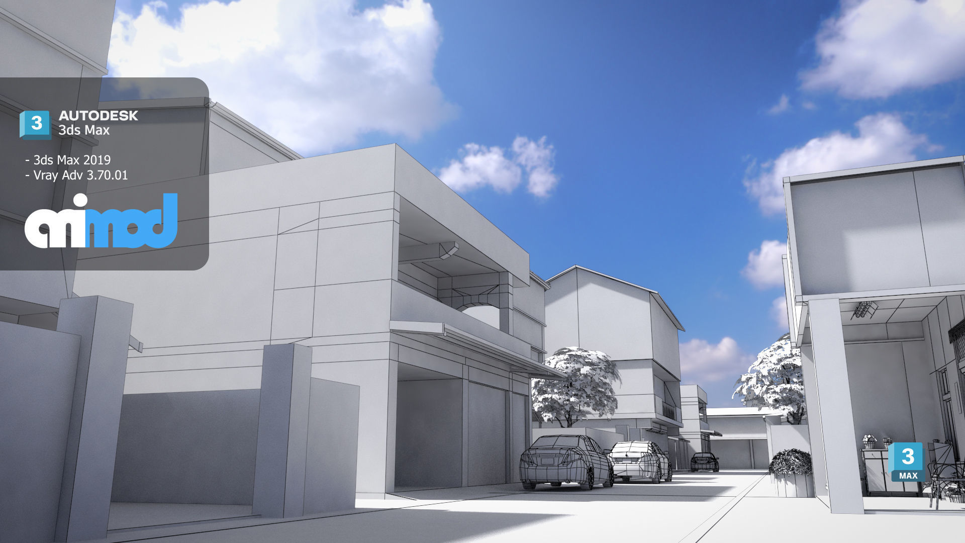 TW Street Houses 3D model_5