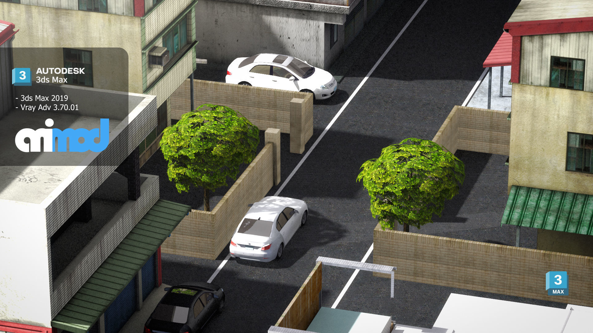 TW Street Houses 3D model_4