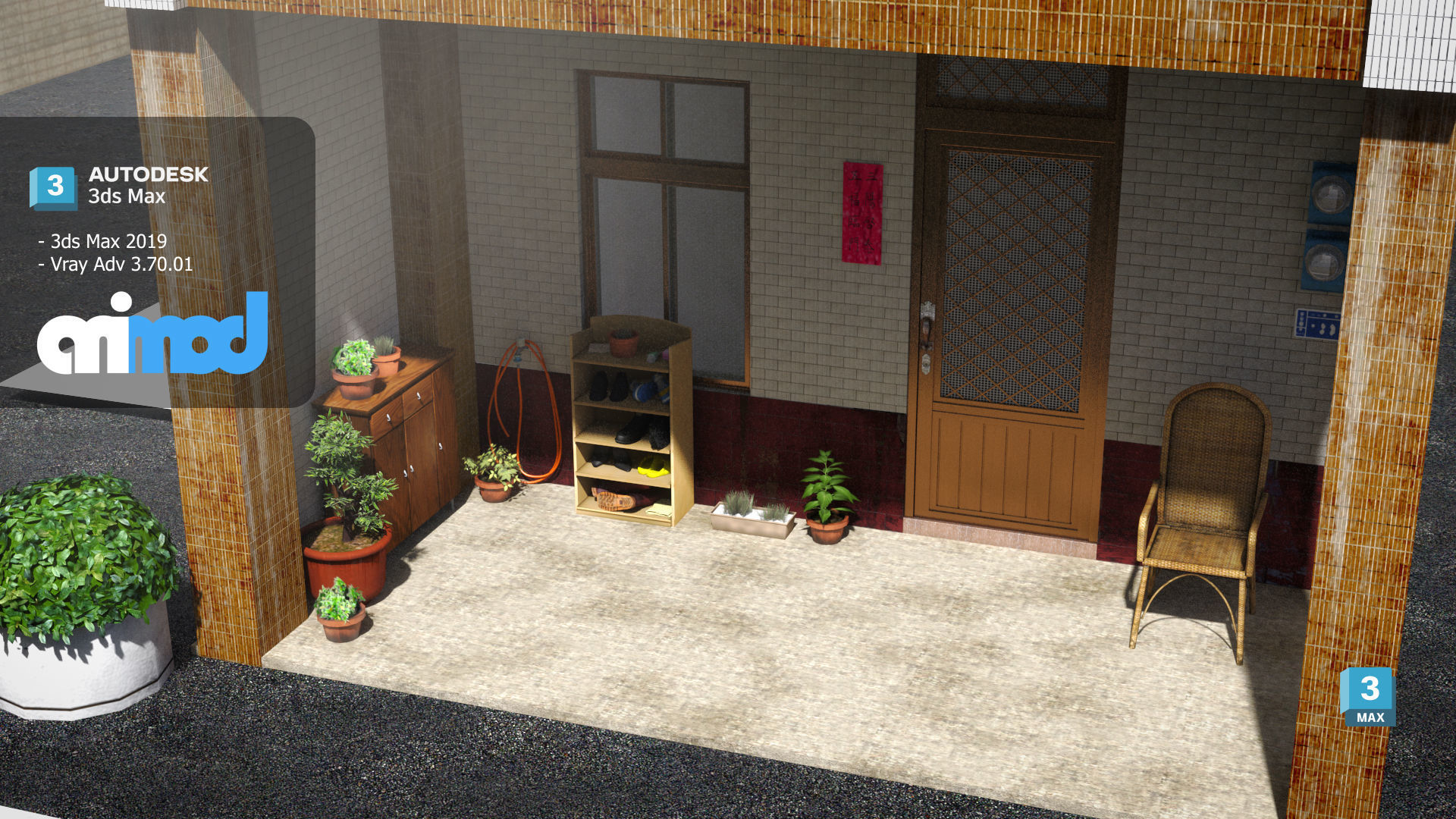 TW Street Houses 3D model_2