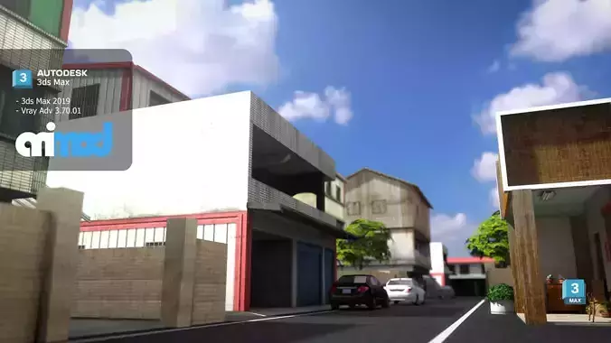 TW Street Houses 3D model TW Street Houses 3D model